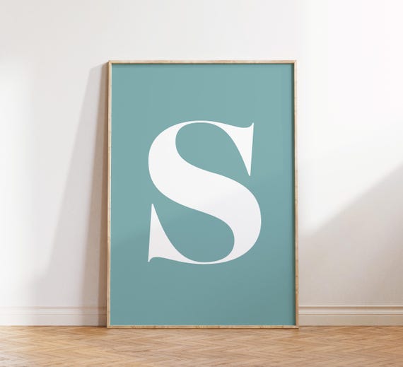 Letter S Poster Alphabet S Letter Art Print Uppercase Name Initial S Wall Art Preppy Room Decor Pastel Poster Dorm Decor Print