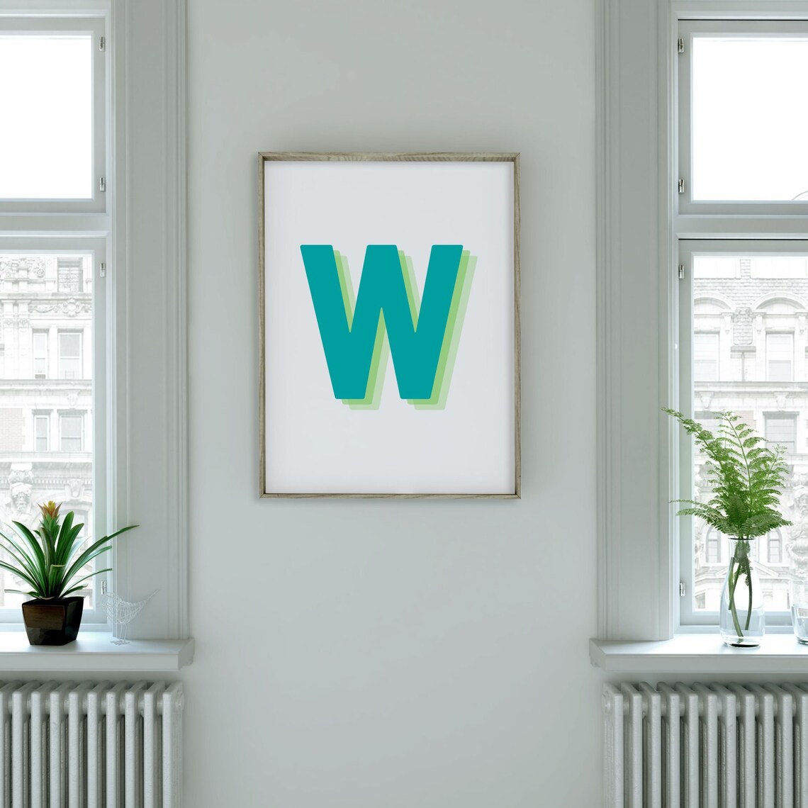 Retro 3D Letter W Monogram, Baby Letter Art - Image 3