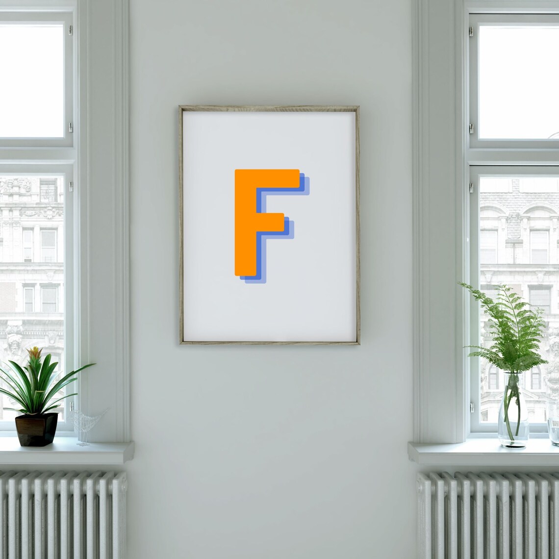 Retro 3D Letter F Monogram, Baby Letter Art - Image 3