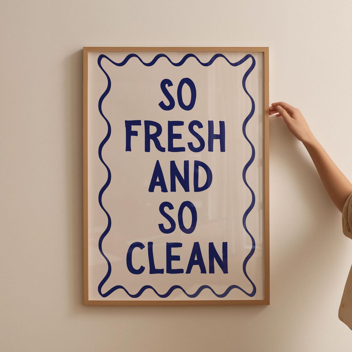 So Fresh And So Clean Art Print Typography Bathroom Poster Preppy Bathroom Print Shower Decor Bathroom Poster Retro Wall Art - Image 3