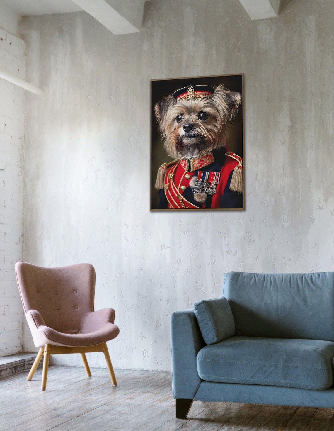 Yorkshire Terrier In Military Uniform Funny Dog Portrait Poster - Image 4
