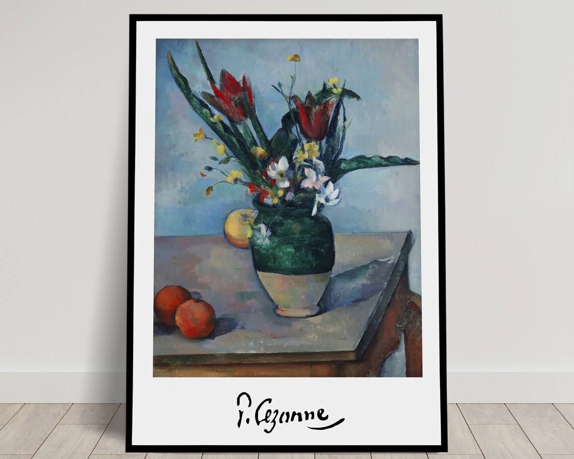 Paul Cezanne Le Vase De Tulipes Floral Still Life Art Poster