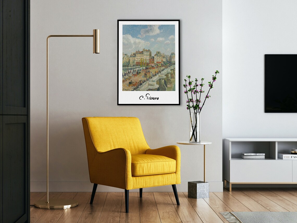 Camille Pissarro Le Pont Neuf Paris Bridge Crowd Scene Poster - Image 3