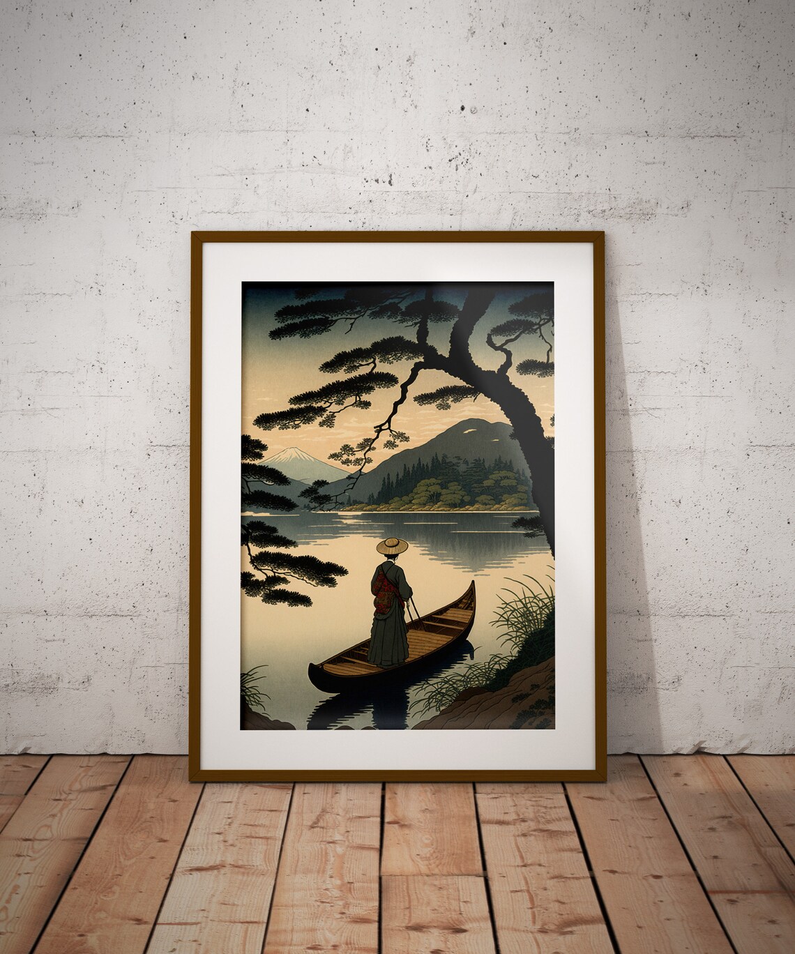 Japanese Lake Ukiyo-E Boat Ride Art Print - Image 2