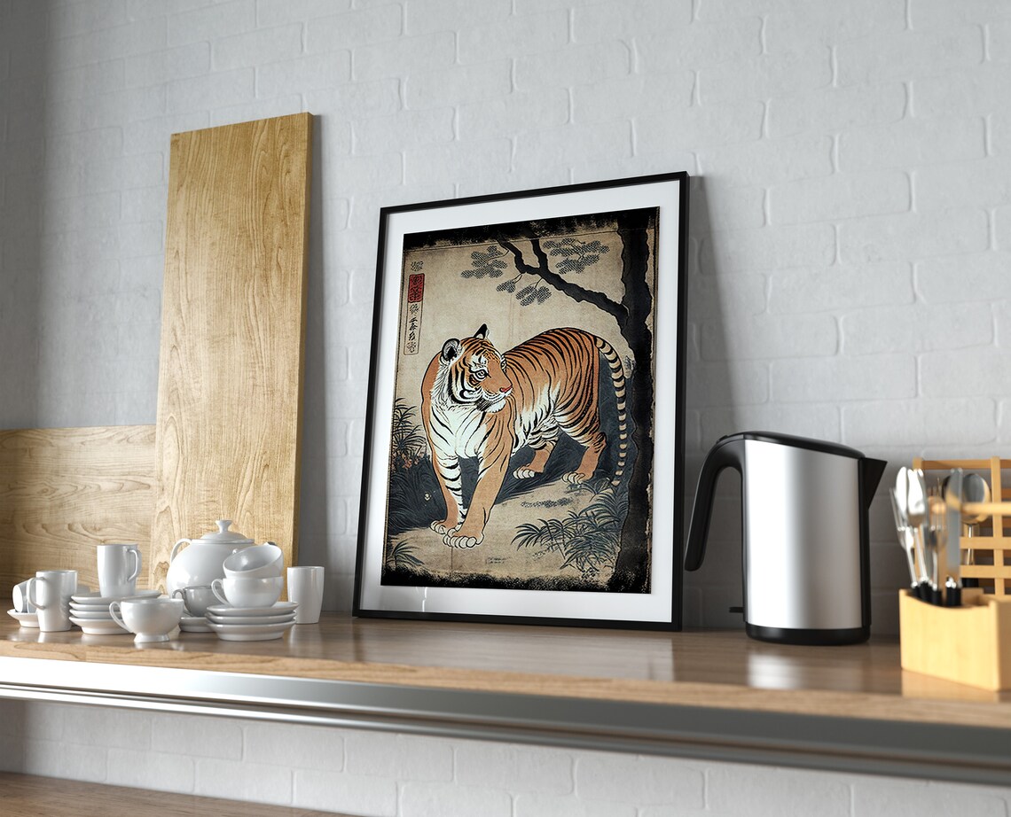 Tiger Japanese Art Style Ukiyo-E Art Print - Image 4