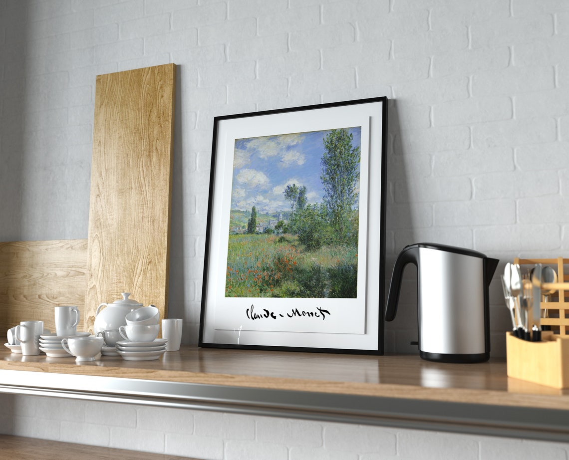 Claude Monet View Of Vetheuil 1880 Impressionist Poppy Field Poster - Image 4