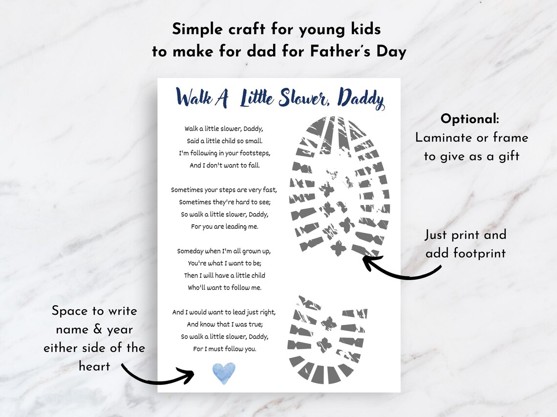 Walk A Little Slower Daddy Poem, Gift For Dad - Image 4