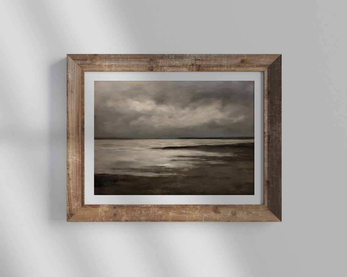 Dark Moody Seascape Stormy Grey Ocean Vintage Nautical Poster - Image 2
