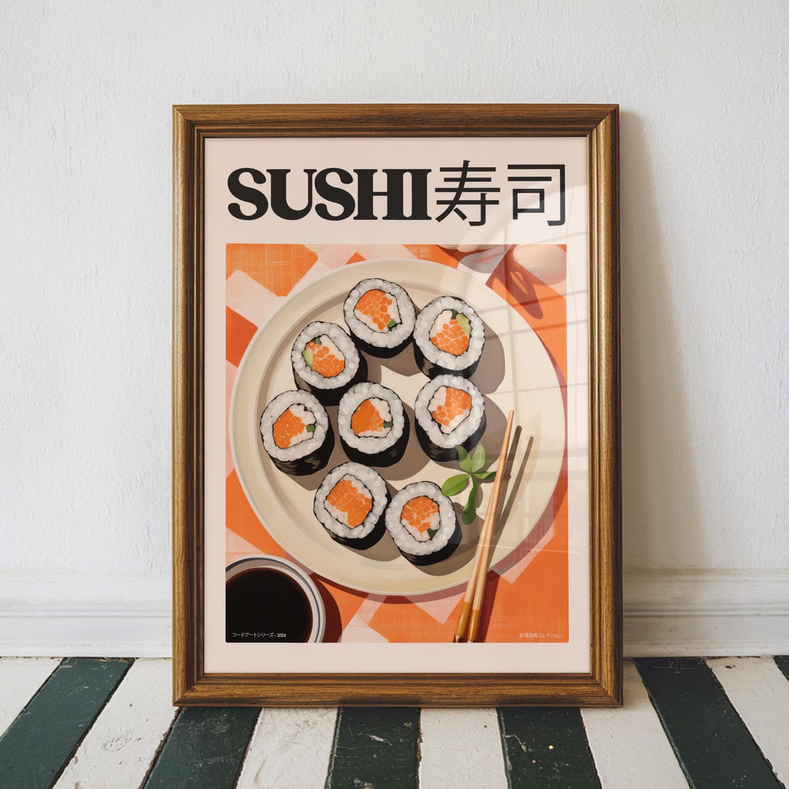 Sushi Retro Japanese Food Poster Maki Rolls Bold Kitchen Art