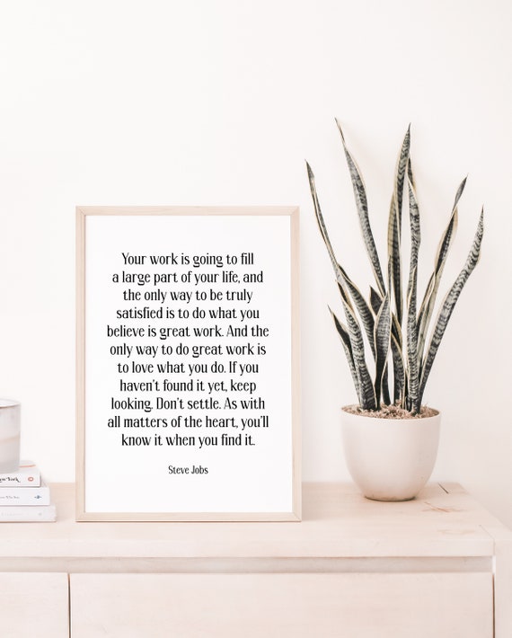 Steve Jobs Quote Poster Inspirational Wall Art Motivational Decor Bedroom