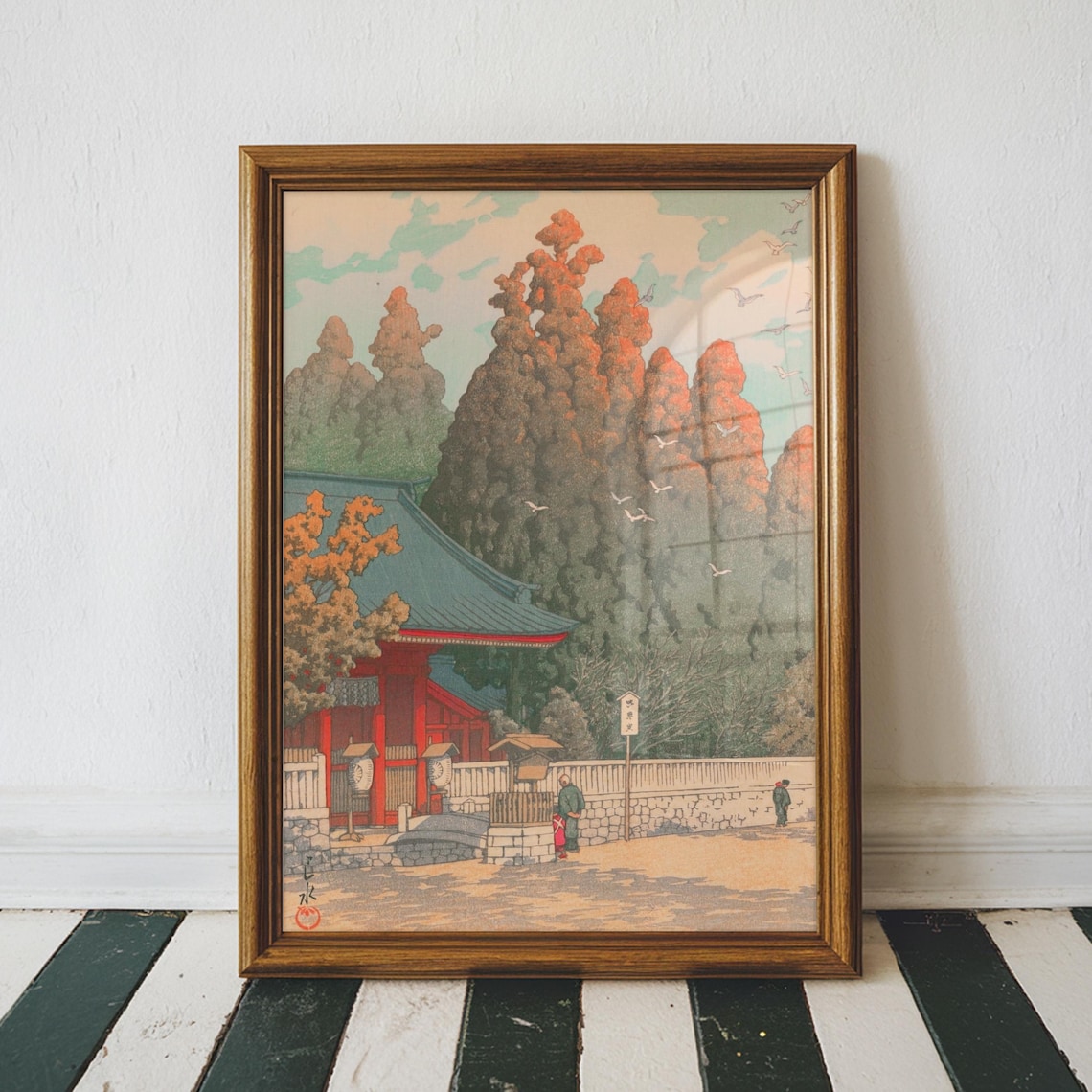 Kawase Hasui Asama Shrine Shizuoka Cedar Temple Woodblock Art Print