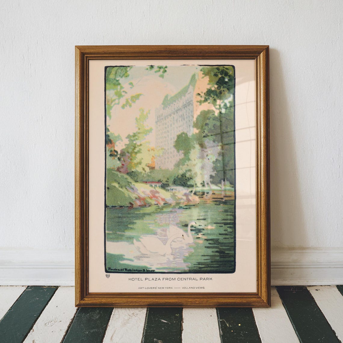 Rachael Robinson Elmer Hotel Plaza Central Park Swans Art Poster