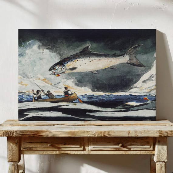 Fishing Painting By Winslow Homer Coastal Vintage Art Print Gift For Fisherman Lover Nautical Unframed