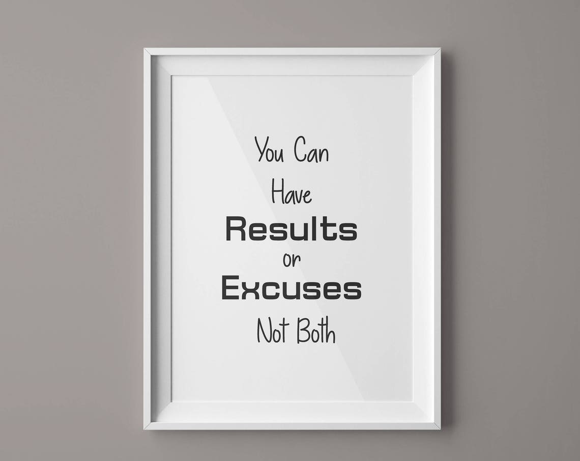 You Can Have Results Or Excuses Not Both Fitness Motivation Inspiring Wall Art Gym Decor Motivational Print Fitness Gift Fitness Poster