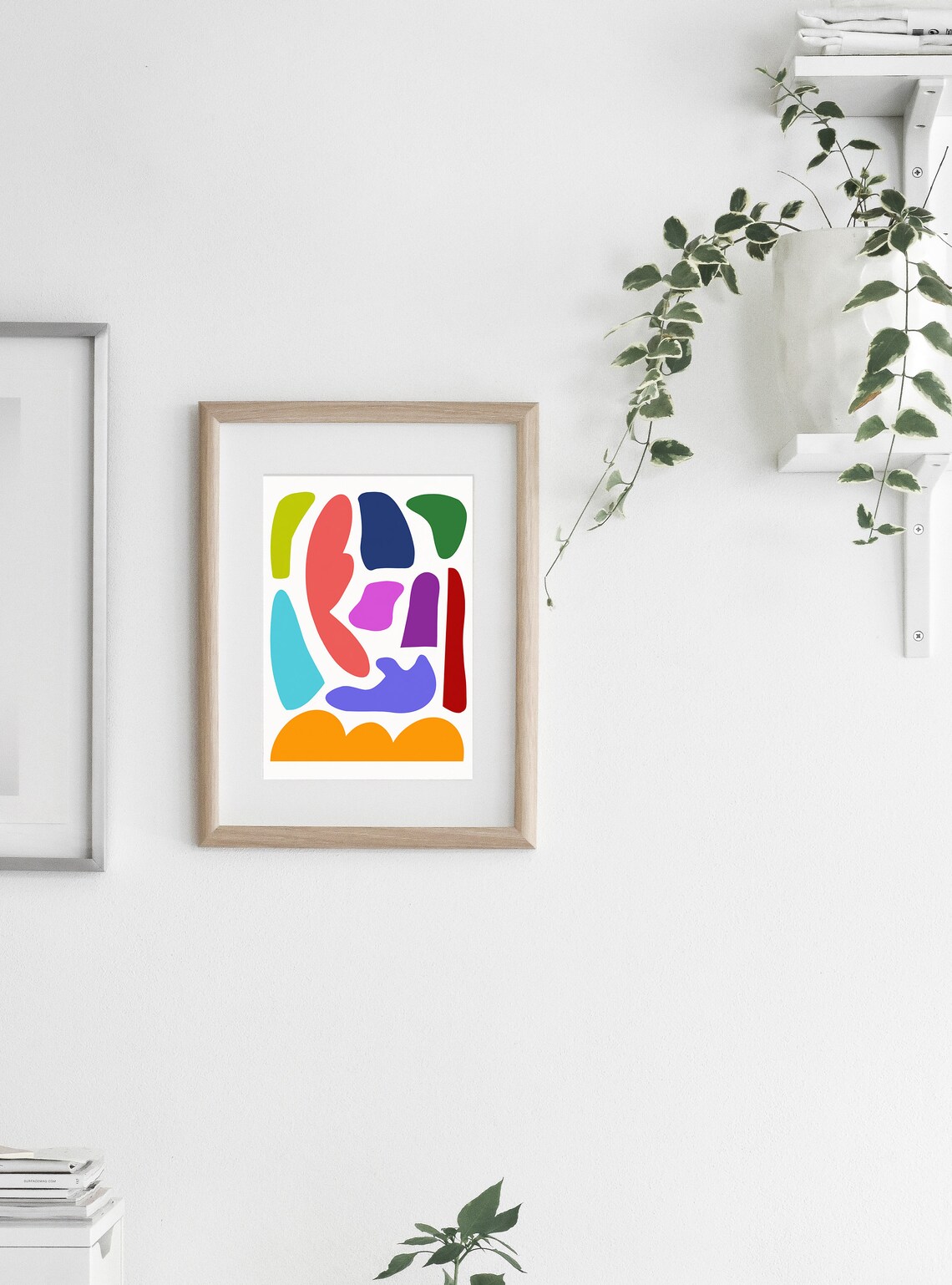 Matisse Style Colorful Cutout Organic Shapes Modern Abstract Wall Art - Image 3