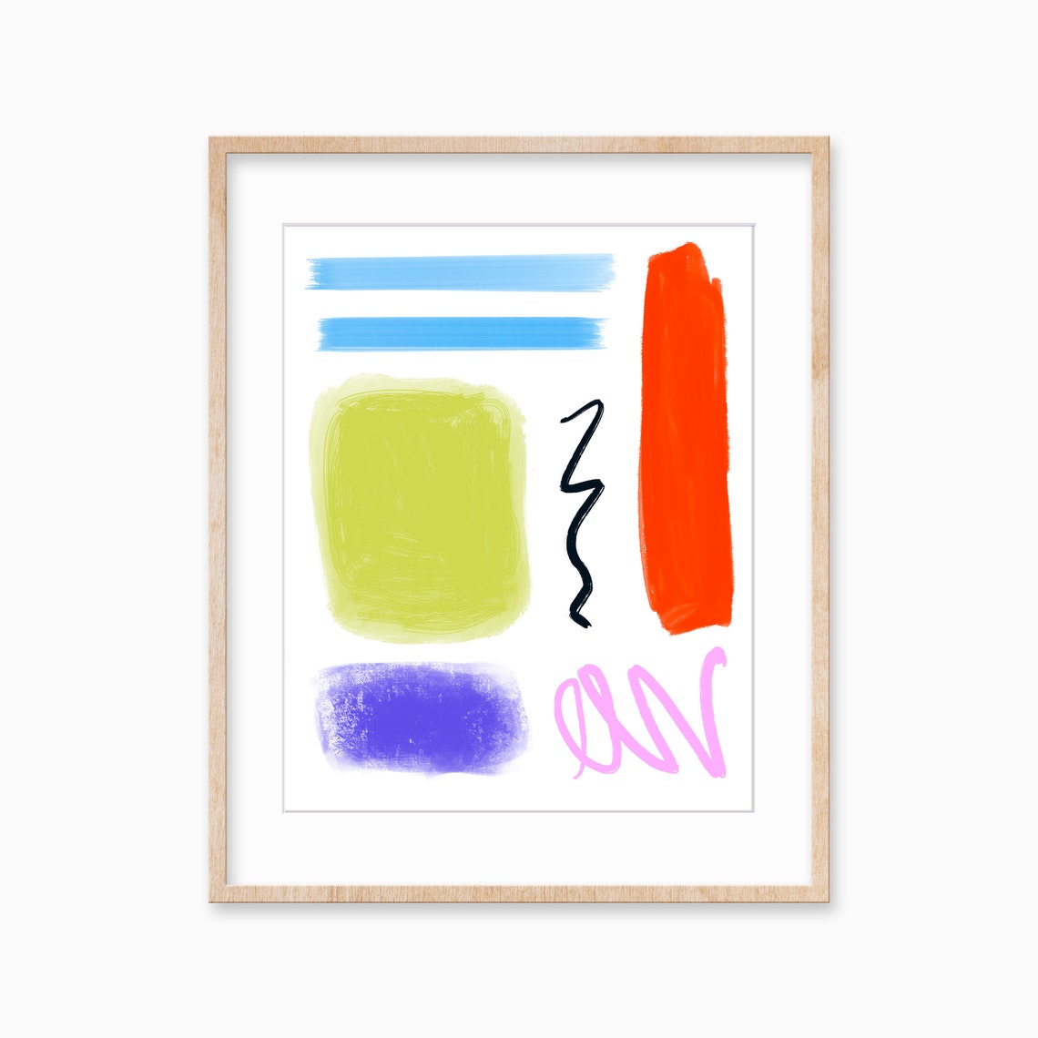 Bold Colorful Brush Strokes Expressive Modern Abstract Art Poster