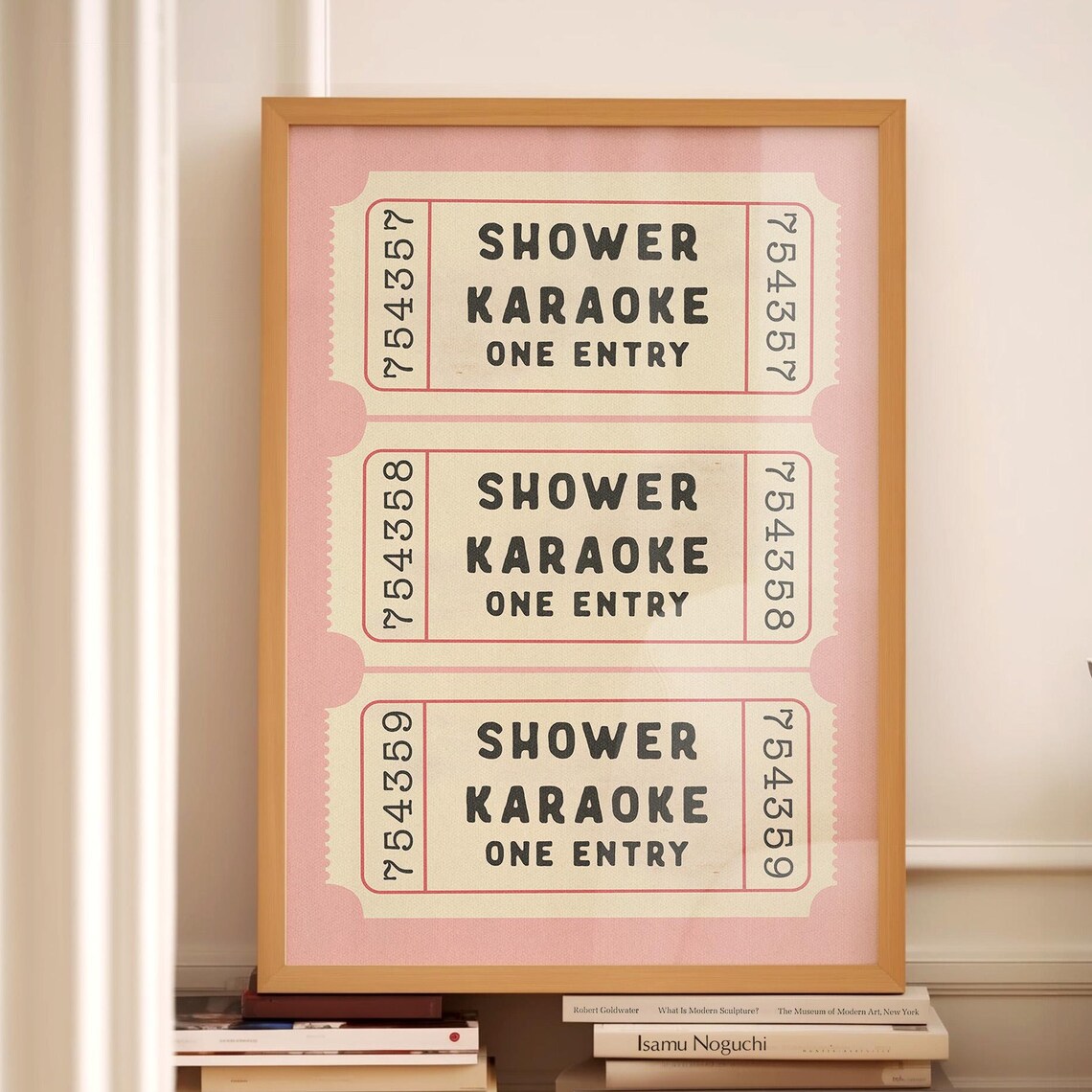 Shower Karaoke Ticket Print, Retro Bathroom Wall Art