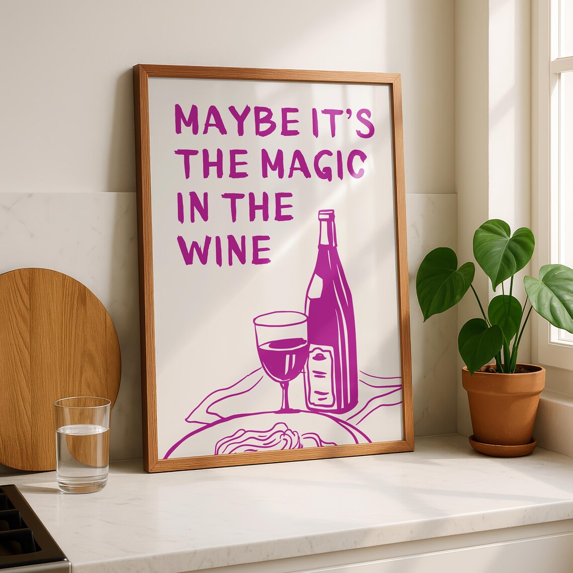 Magic In The Wine Lyric Poster, Minimalist Art Print
