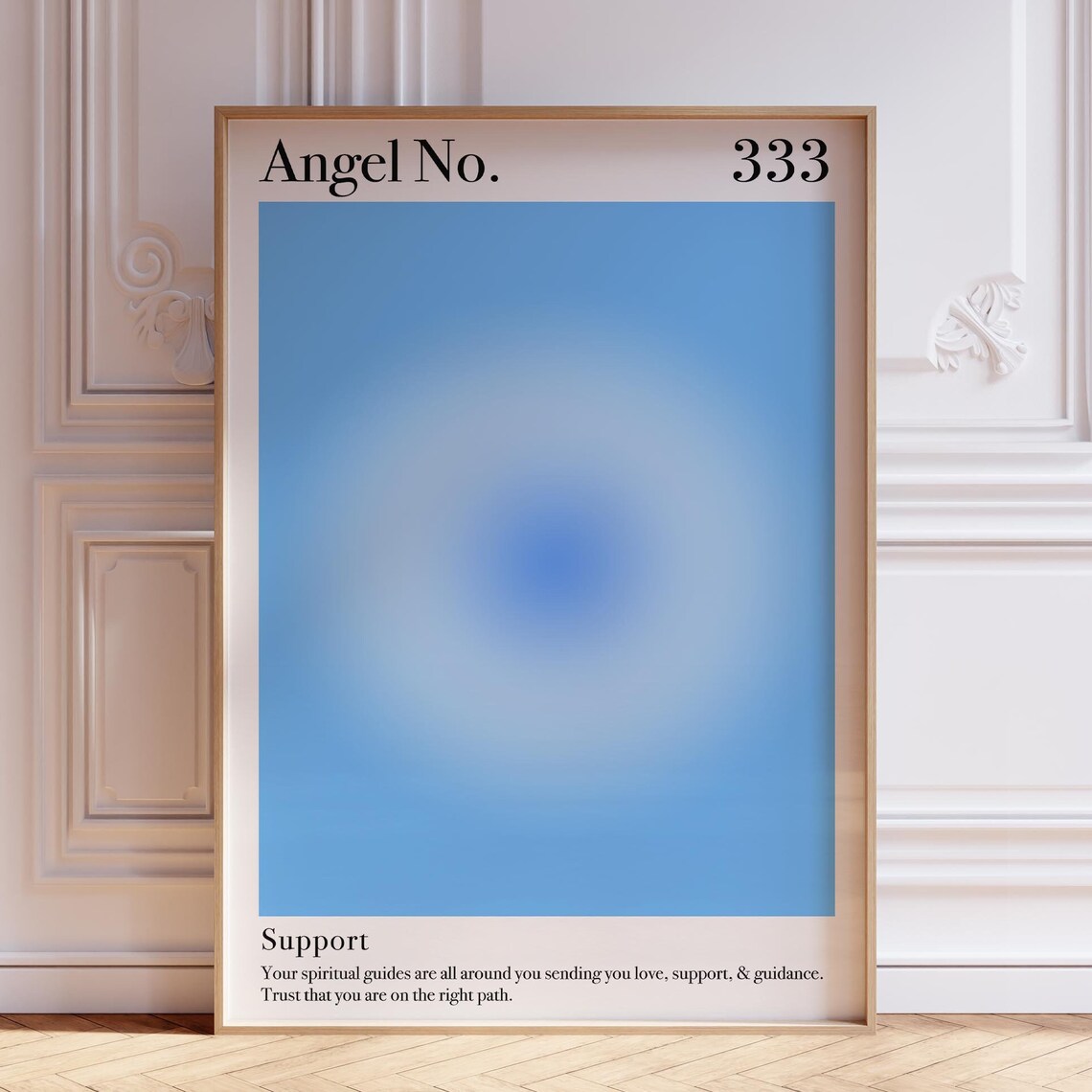 Angel Number 333 Blue Aura Spiritual Guidance Minimalist Poster