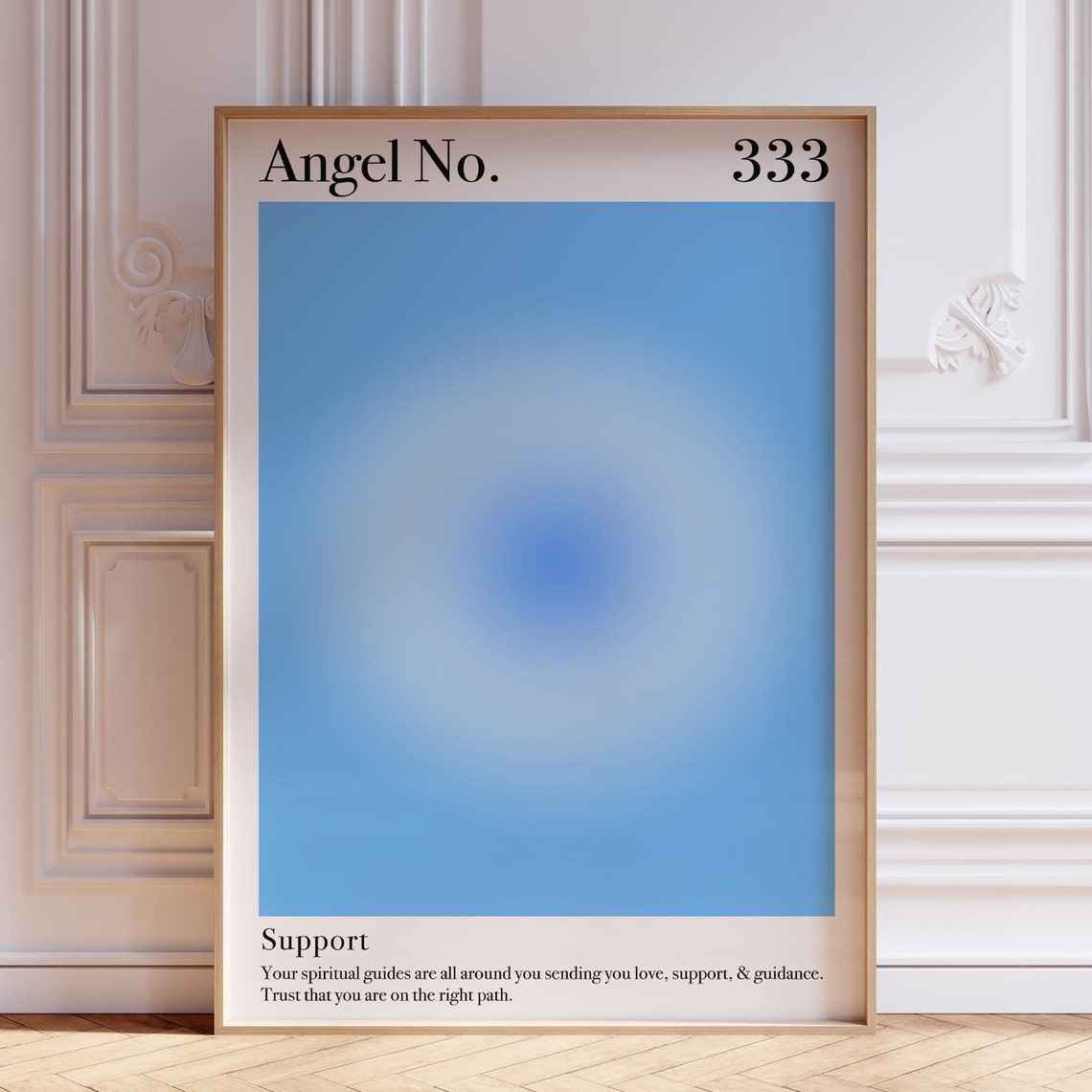 Blue Aura Poster 333 Angel Number Zen Wall Art Print