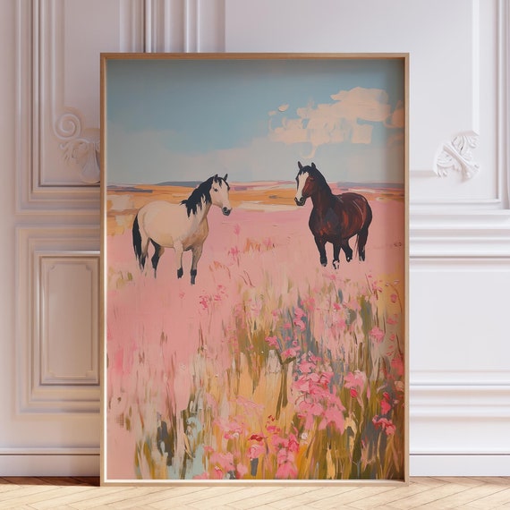 Coastal Cowgirl Horse Landscape Art Print