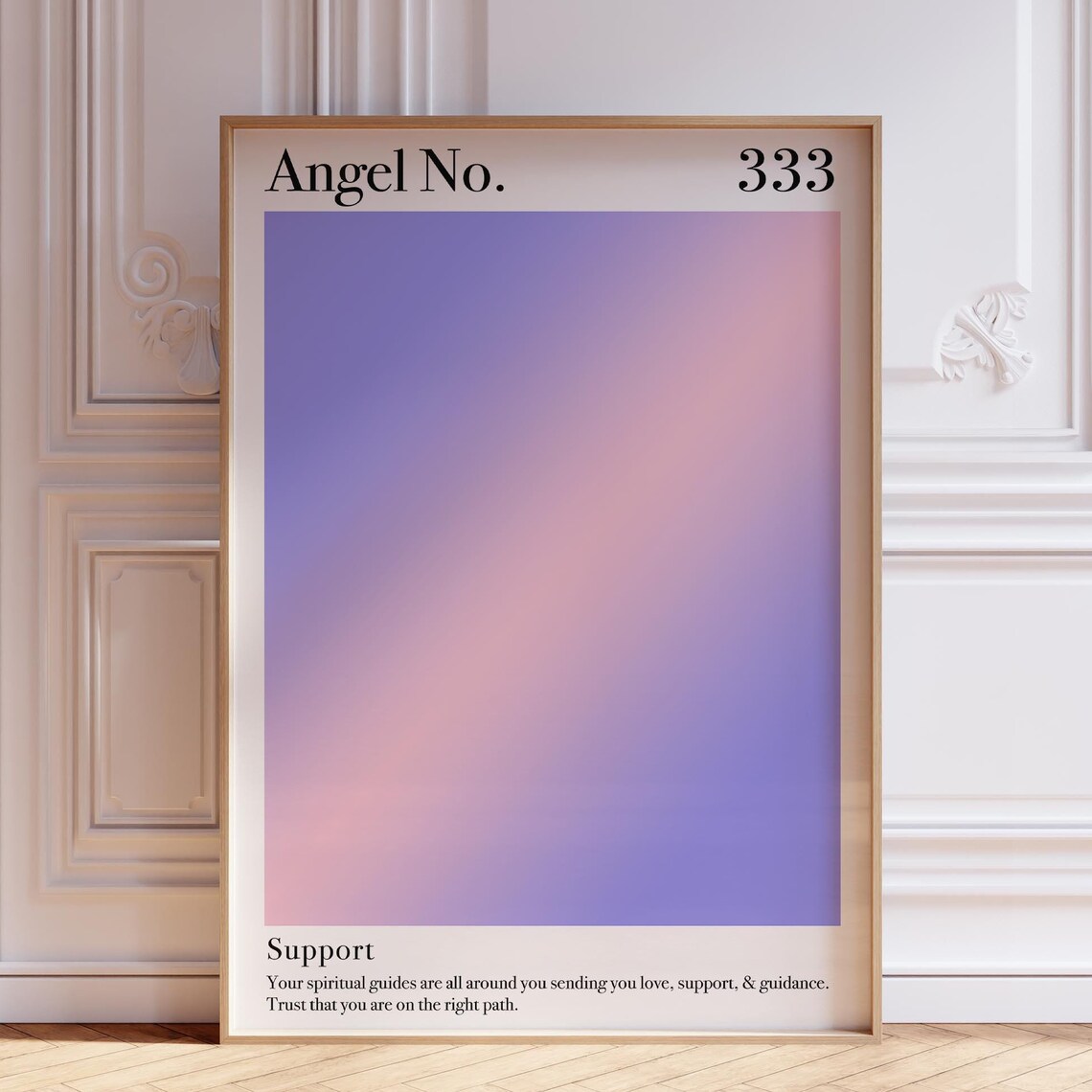 Angel No 333 Pastel Lavender Gradient Spiritual Support Poster