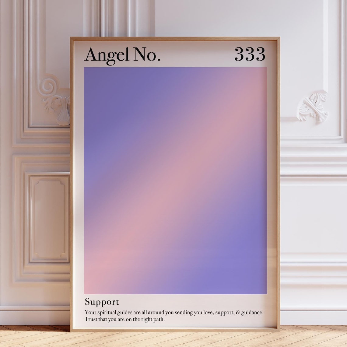 Pink Aura Poster 333 Angel Number Zen Wall Art Print Psychedelic Spiritual Meditation