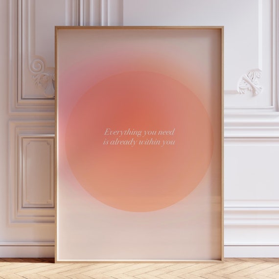 Aura Poster Pink Zen Wall Art Print Self Love Divine Angel Number