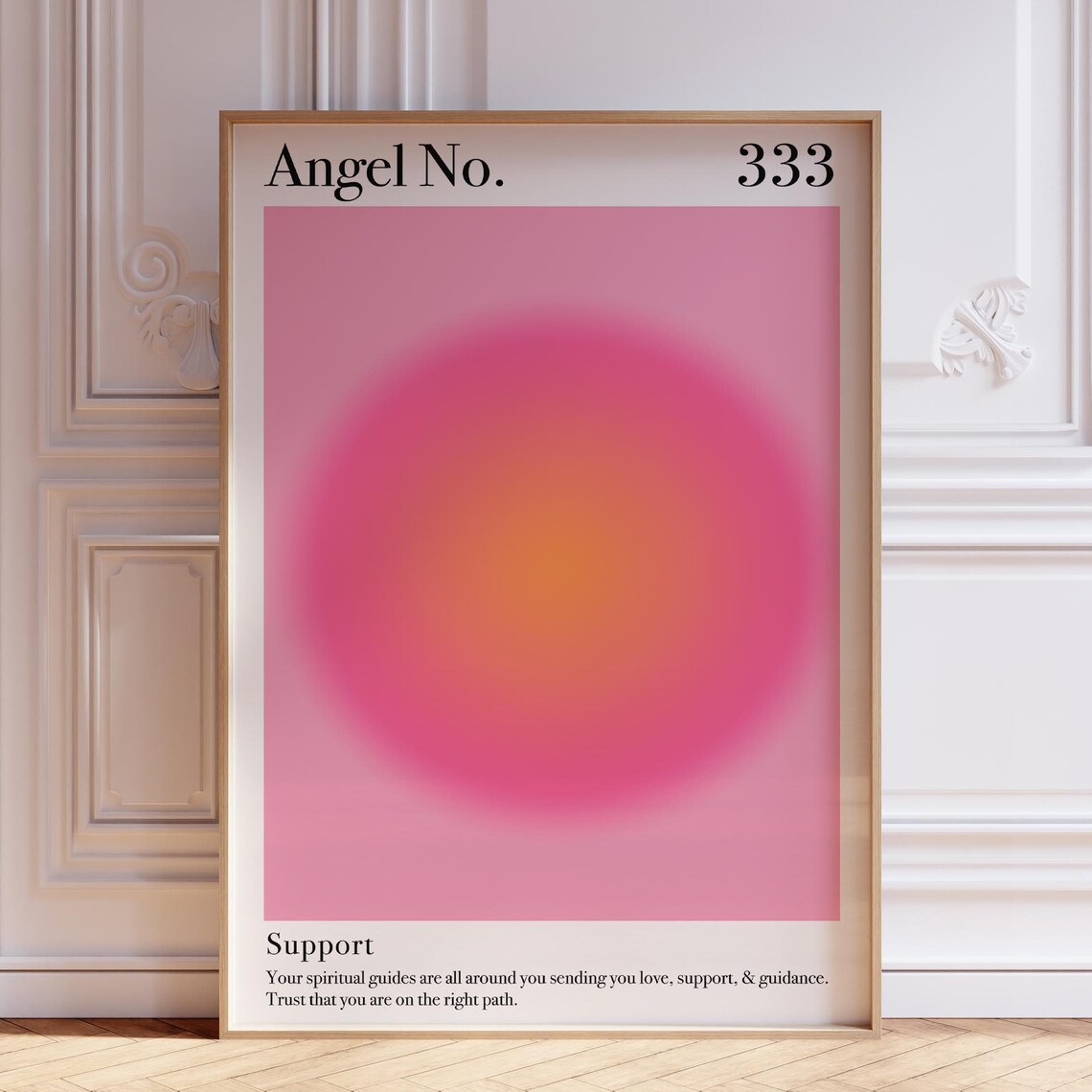 Angel Number 333 Support Pink Aura Spiritual Manifestation Poster