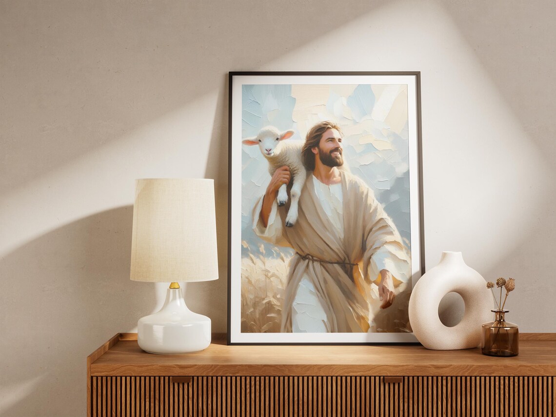Joyful Return Lost Sheep Christian Art Print - Image 4