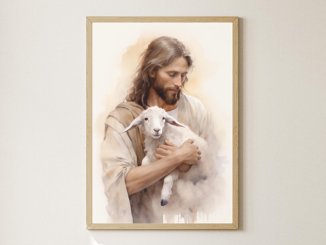 Jesus Holding Lamb, The Good Shepherd Poster