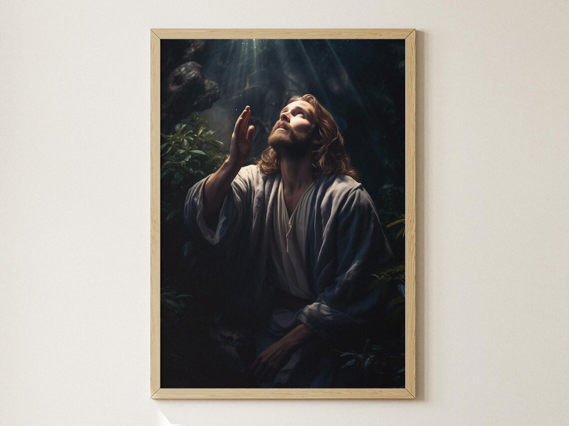 Jesus Praying in Gethsemane Garden Art Print