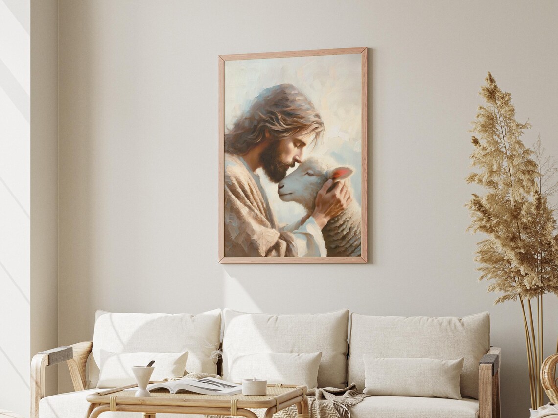 Forever Loved Jesus Saves Lamb Art Print - Image 3