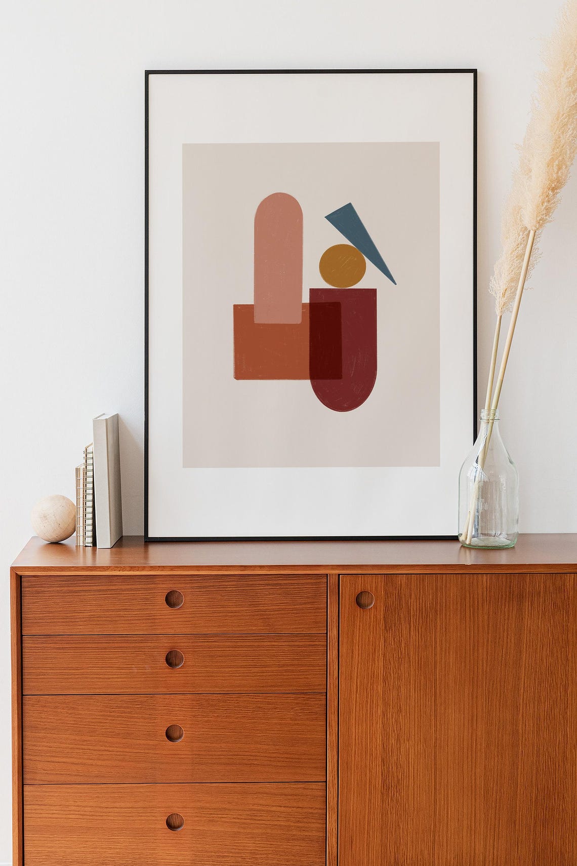 Abstract Wall Art Geometric Art Print Bohemian Wall Decor Neutral Tone Wall Decor Minimalist Home Decor Ethnic Design - Image 2