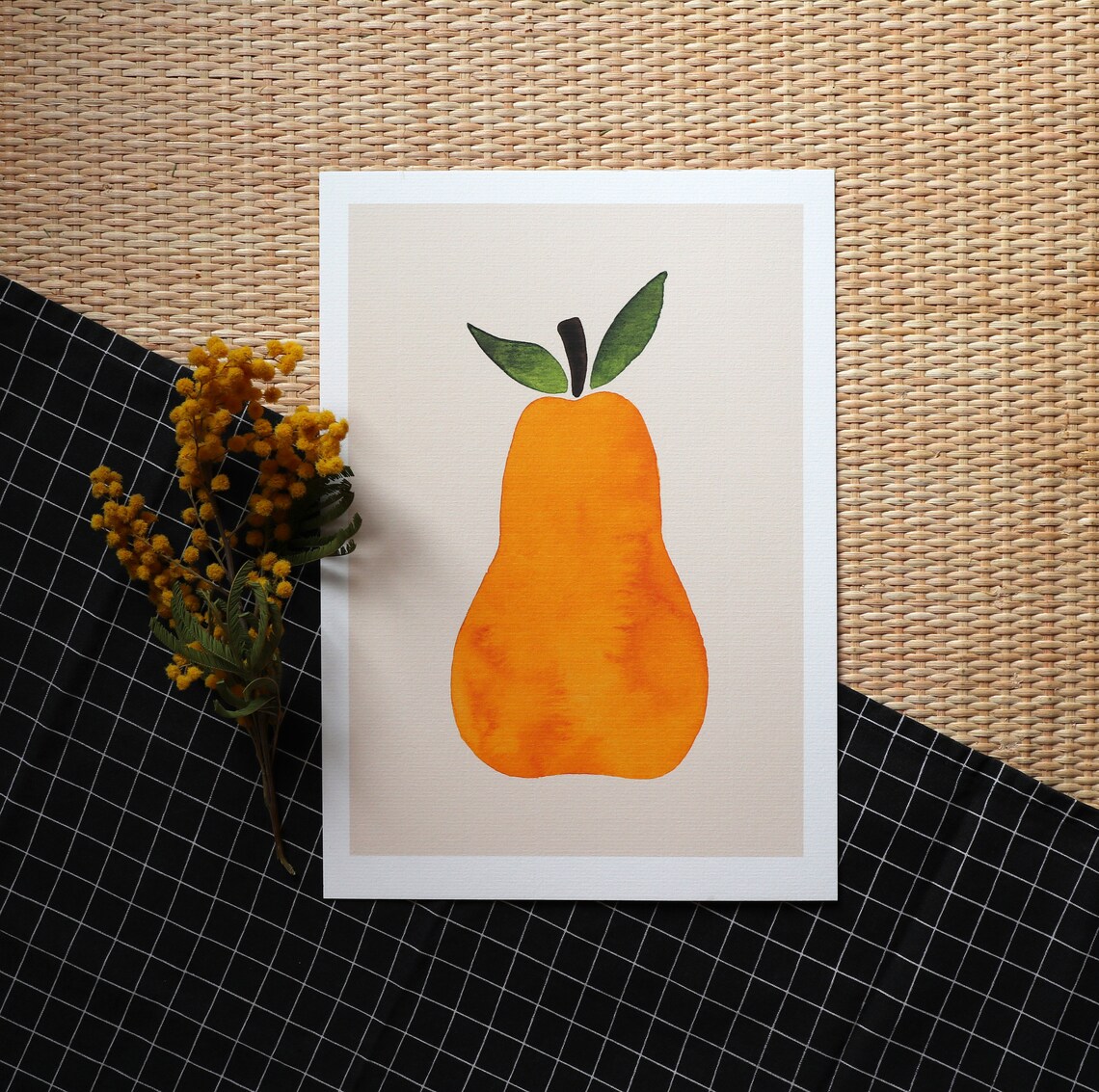 Pear Watercolor Children's Illustration Art Print