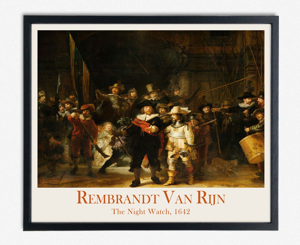 Rembrandt The Night Watch, Vintage Masterpiece Art - Image 2