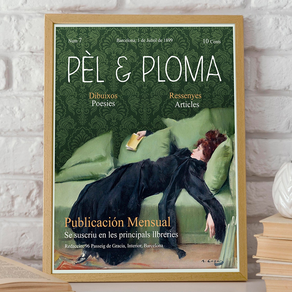 Ramon Casas Young Woman Fashion Exhibition Poster - Image 2