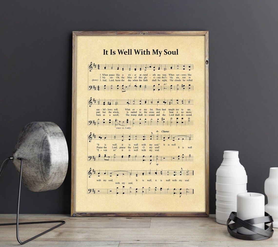 It Is Well With My Soul Hymn Sheet Music Art Print - Image 2