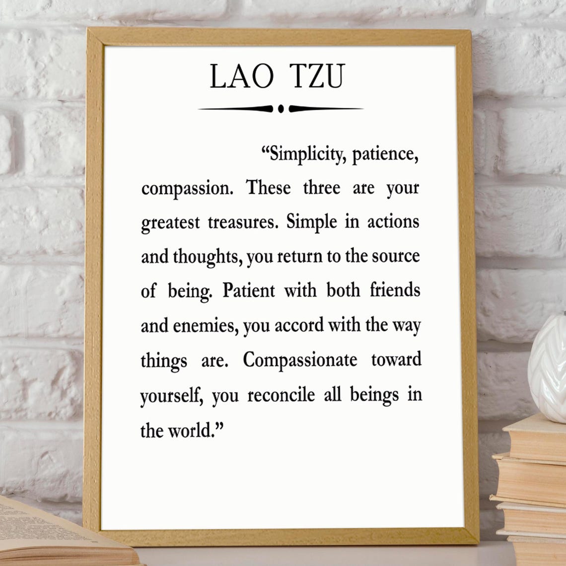 Lao Tzu Quote, Mindfulness Typography Art Print
