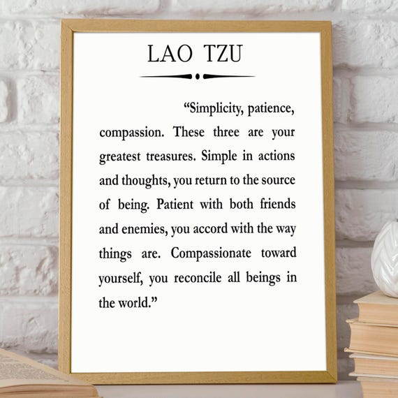 Lao Tzu Quote, Mindfulness Typography Art Print