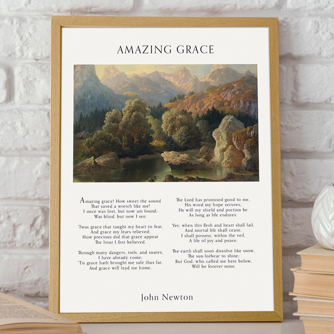 Amazing Grace Music Sheet, Country Style Decor - Image 2
