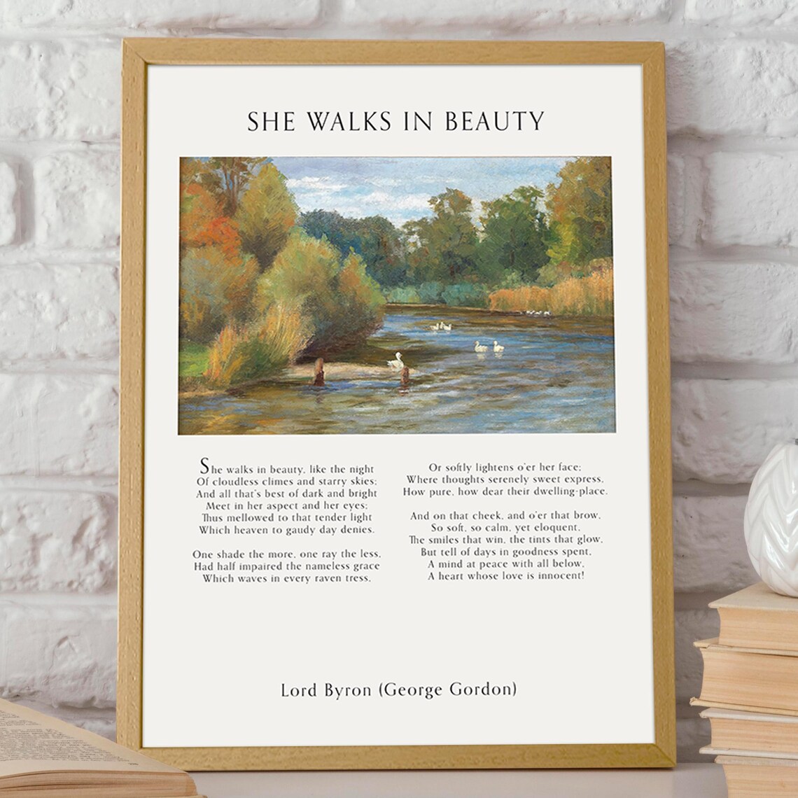 She Walks In Beauty Romantic Poetry Art Print - Image 2