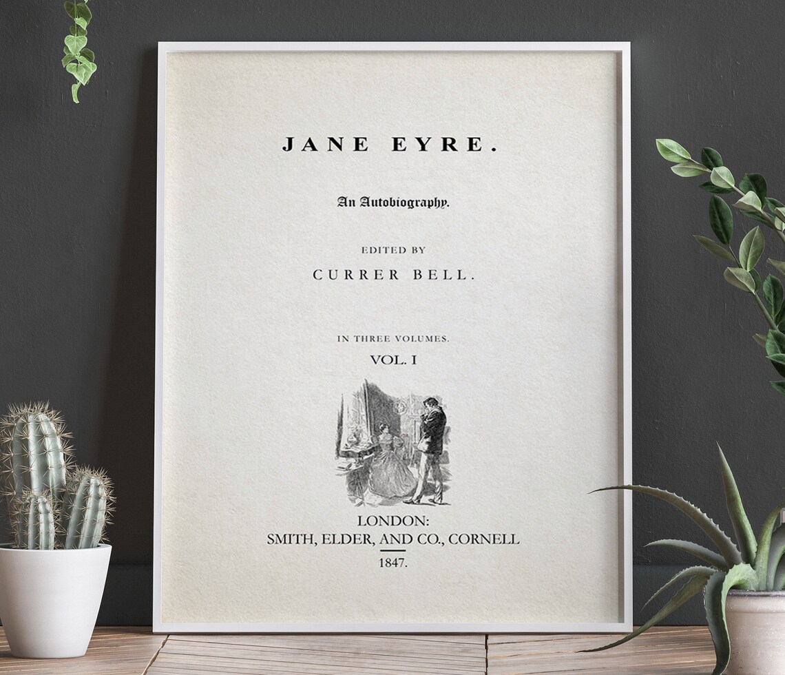 Jane Eyre Charlotte Brontë Book Title Page Art Print