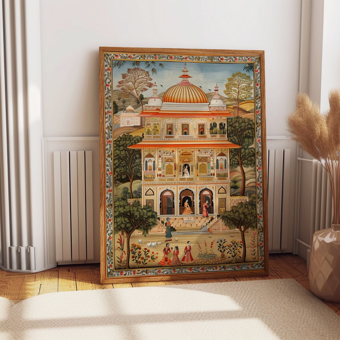 Indian Pichwai Temple Art Print, Rajasthani Heritage - Image 2