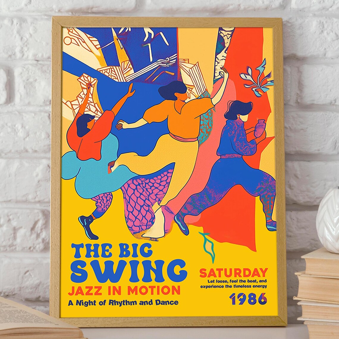 The Big Swing 1986 Jazz In Motion Dance Night Retro Art Poster - Image 2