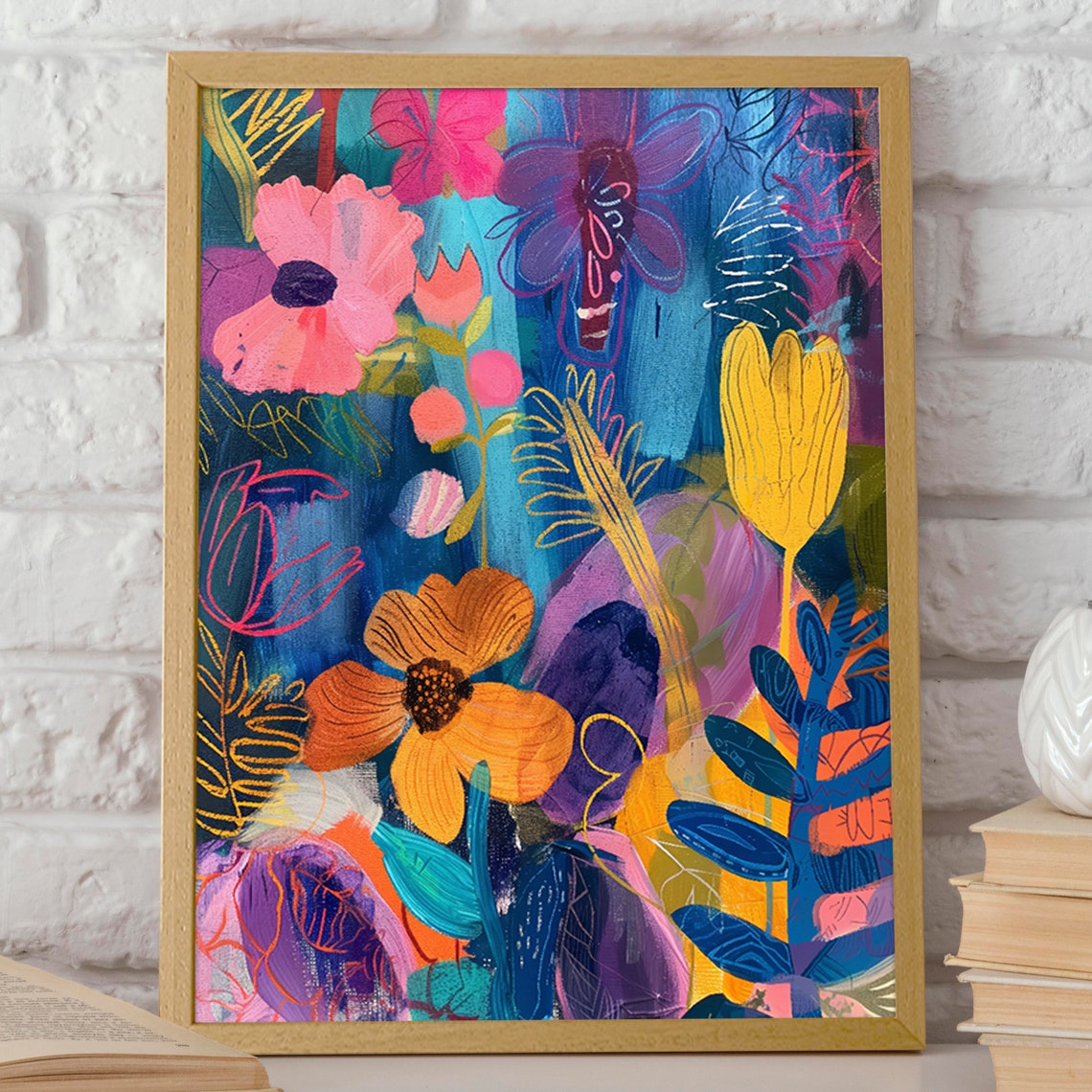 Matisse-Inspired Floral Abundance Botanical Art Print - Image 2