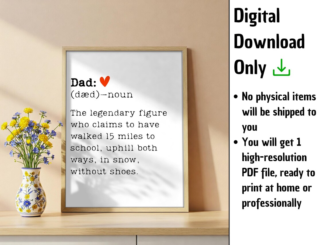 Funny Dad Definition Poster, Humorous Gift - Image 5