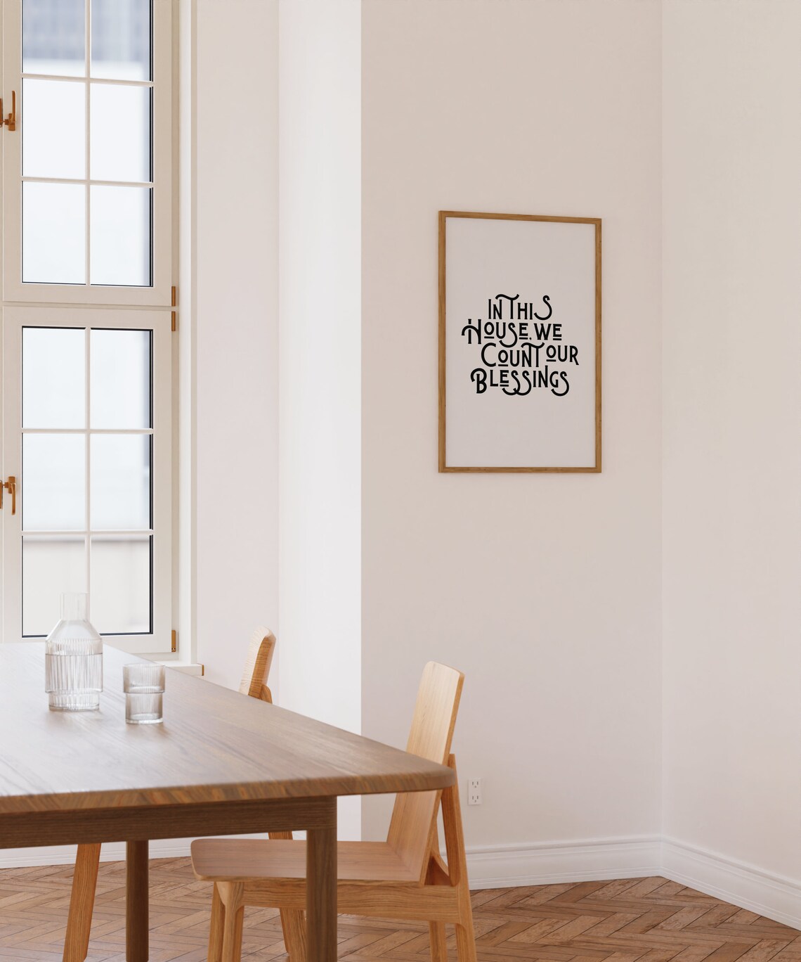 In This House We Count Our Blessings Modern Serif Typography Poster - Image 4