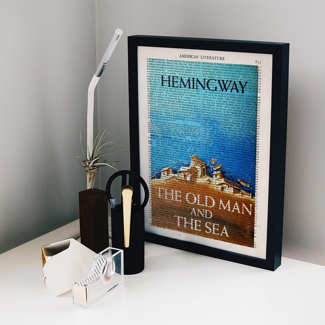 Hemingway The Old Man And The Sea Vintage Book Page Literary Art Print - Image 3