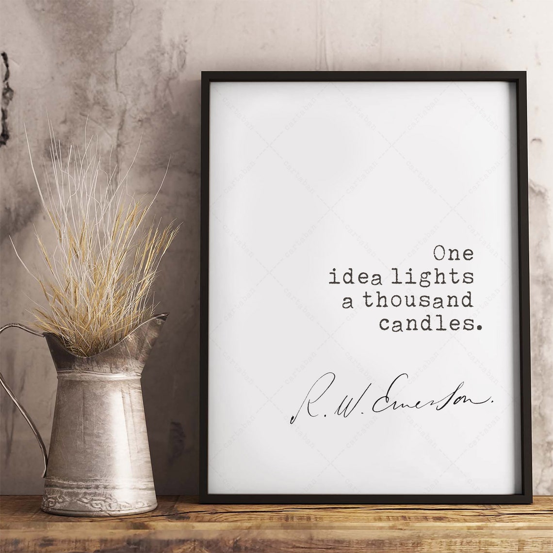 Ralph Waldo Emerson One Idea Lights A Thousand Candles Quote Poster - Image 3